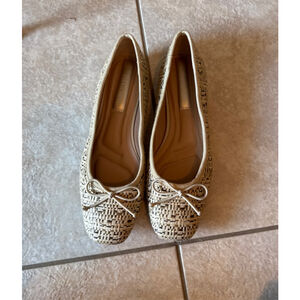Women's Franco Sarto Beige Brown Woven Flats Size 6